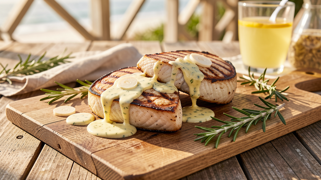 Grilled Cobia Steaks with Lemon-Herb Butter — Spring Run Special